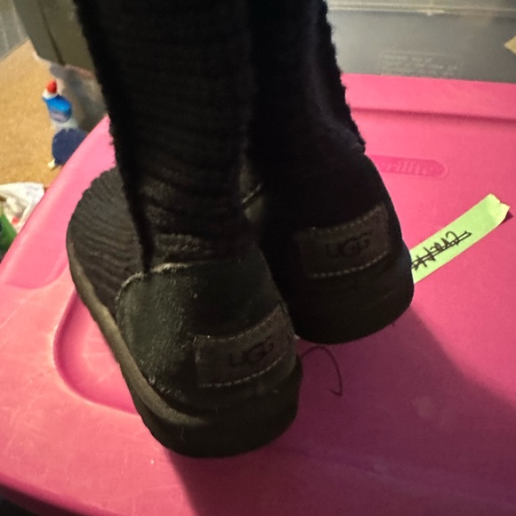UGG tall sweater 8 Black Knit Button Boots - Picture 6 of 10